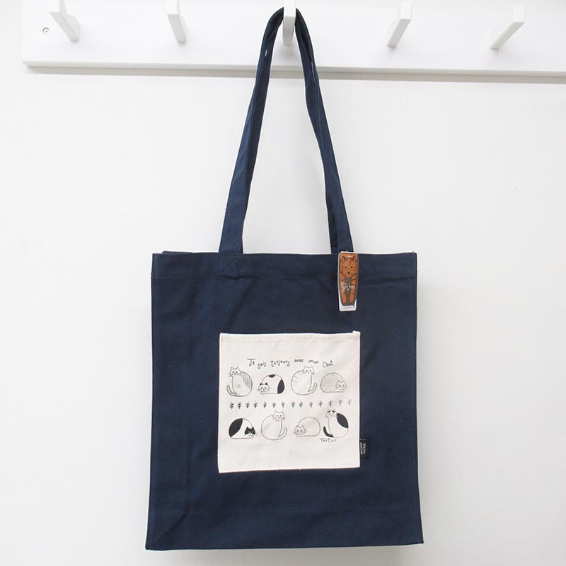 タルティーヌ  キャンパストートバッグ/ ネイビーB